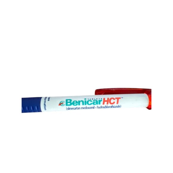 Benicar HCT Ballpoint Pen Drug Rep Pharmaceutical Red Blue Green Clip Chunky - Picture 2 of 3